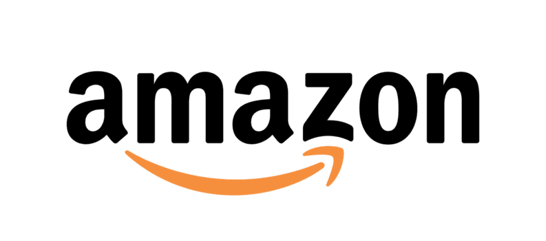The Amazon logo with the word amazon in black lowercase letters and an orange arrow curved from the letter a to the letter z, resembling a smile.